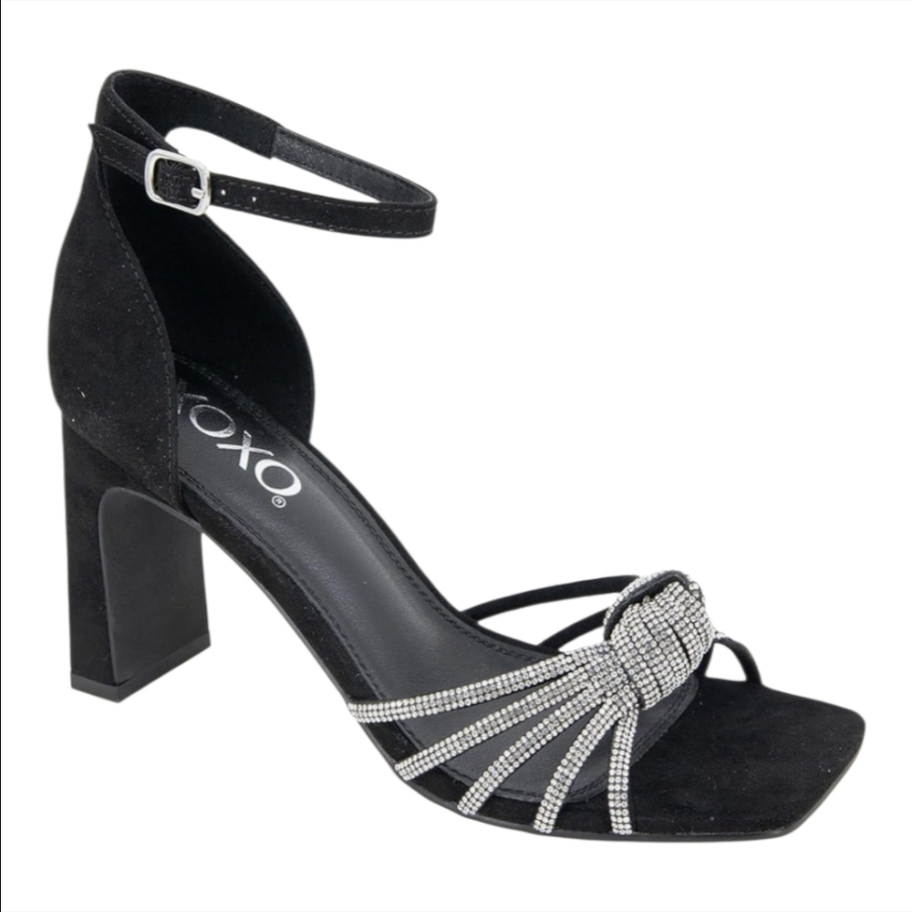 XOXO Elegant Flavian Black Heels with Rhinestones-Size 8 NWOT - Picture 3 of 6